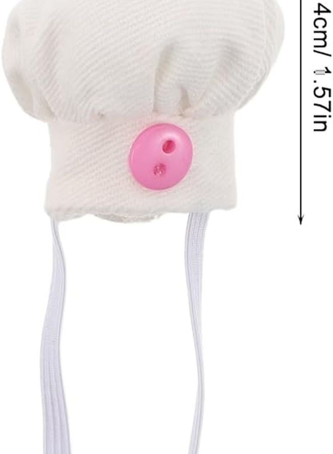 4Pcs Mini Chef Hats For 10 15cm Dolls Stuffed Animals Pet Christmas Role Play - Image 2